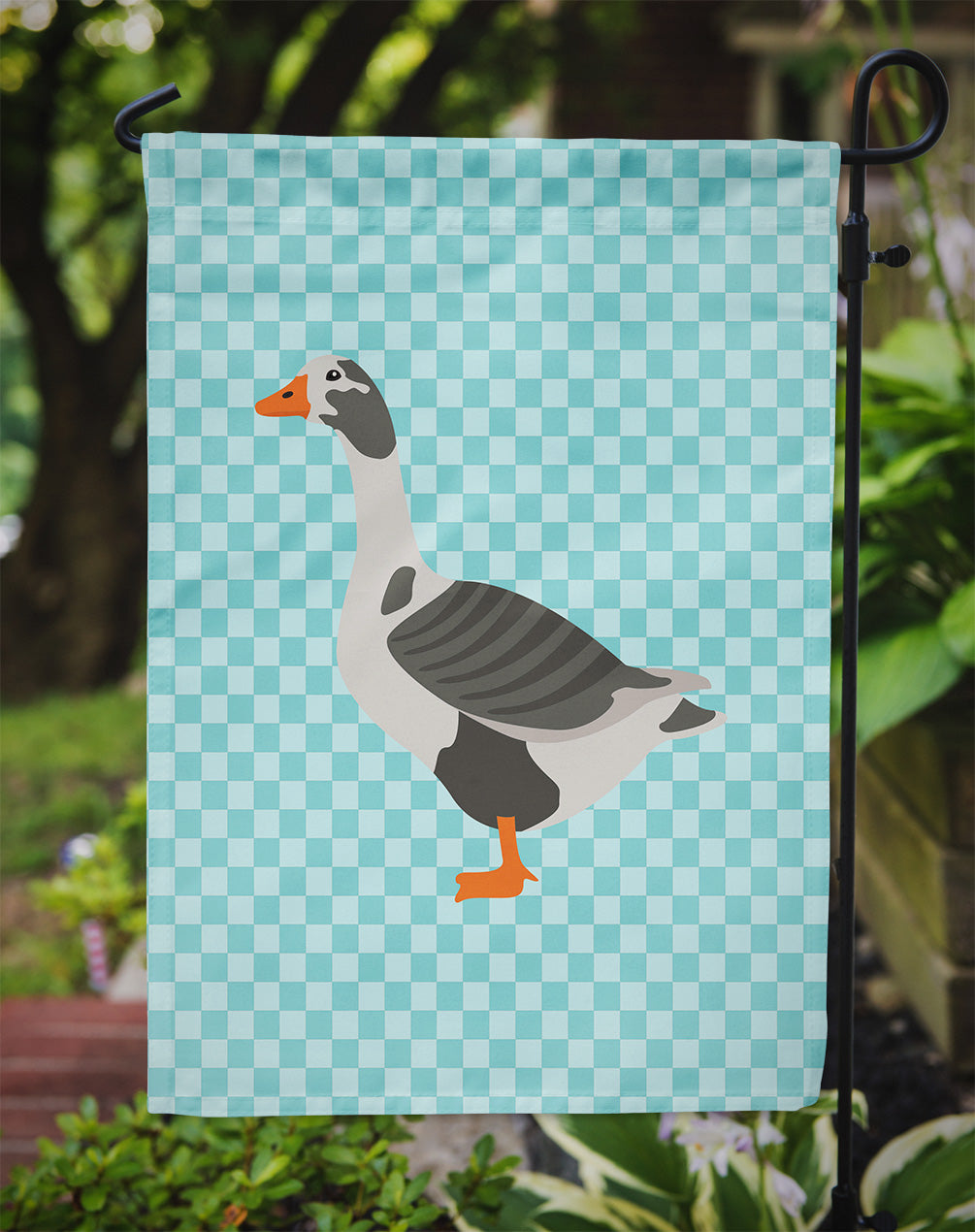West of England Goose Blue Check Garden Flag Mailbox Decorative Yard Banner Outside Patio Artwork for Flower Beds, Garden Size, Multicolor
