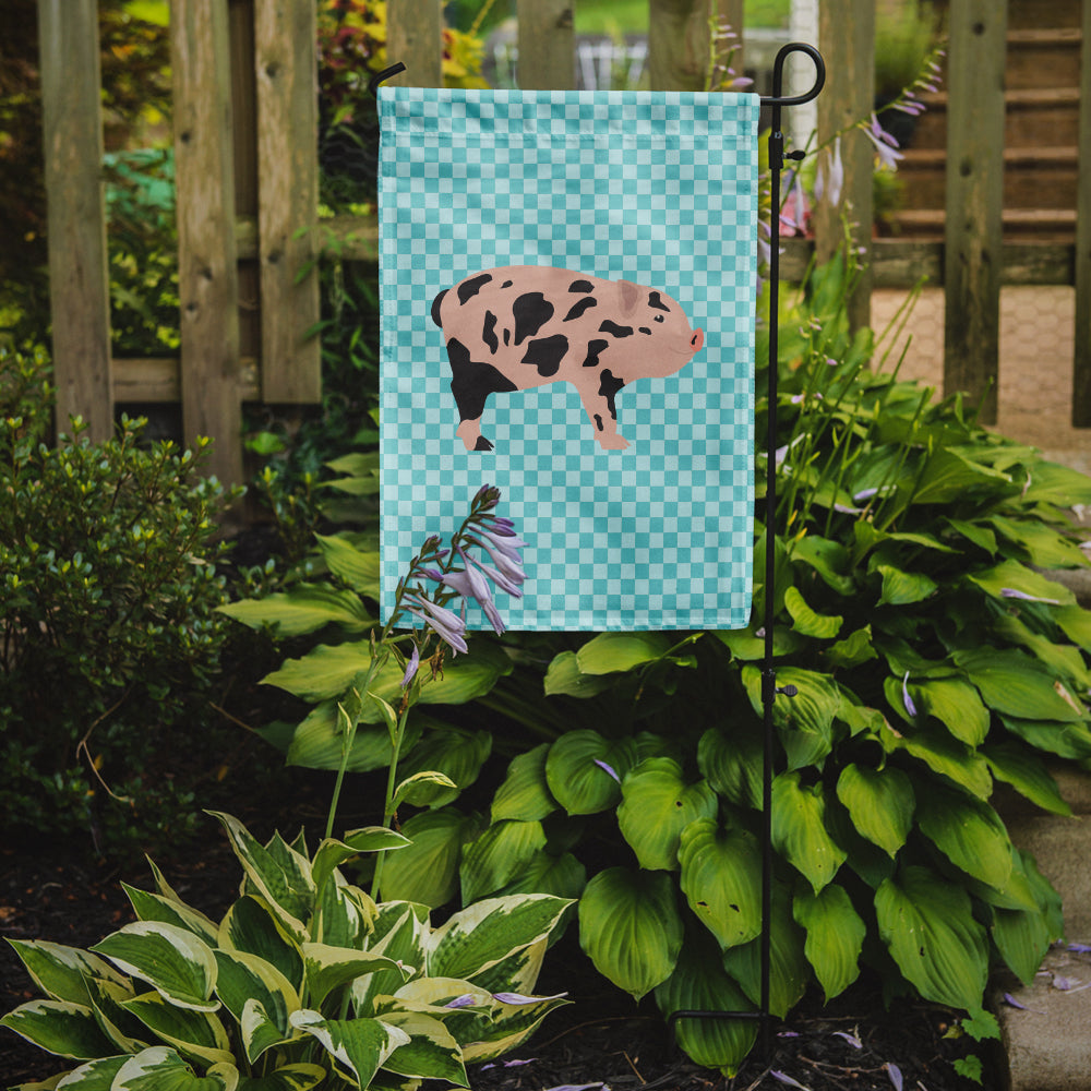Mini Miniature Pig Blue Check Garden Flag Mailbox Decorative Yard Banner Outside Patio Artwork for Flower Beds, Garden Size, Multicolor