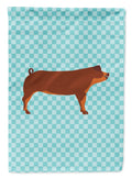 Duroc Pig Blue Check Garden Flag Mailbox Decorative Yard Banner Outside Patio Artwork for Flower Beds, Garden Size, Multicolor