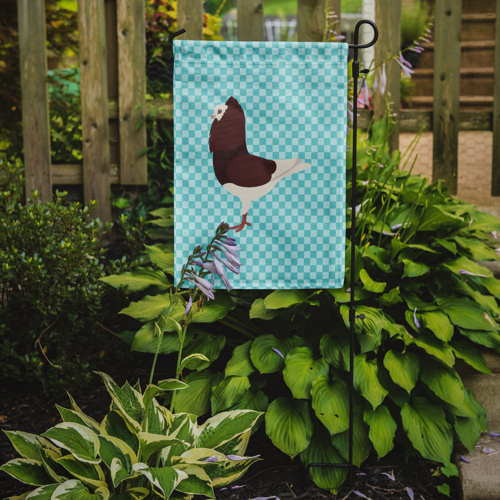 Capuchin Red Pigeon Blue Check Garden Flag Mailbox Decorative Yard Banner Outside Patio Artwork for Flower Beds, Garden Size, Multicolor
