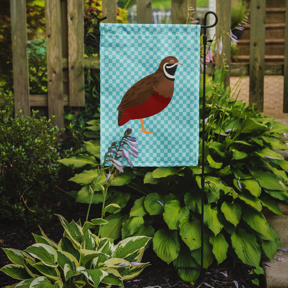 Chinese Painted or King Quail Blue Check Garden Flag Mailbox Decorative Yard Banner Outside Patio Artwork for Flower Beds, Garden Size, Multicolor