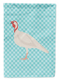 Beltsville Small White Turkey Hen Blue Check Garden Flag Mailbox Decorative Yard Banner Outside Patio Artwork for Flower Beds, Garden Size, Multicolor