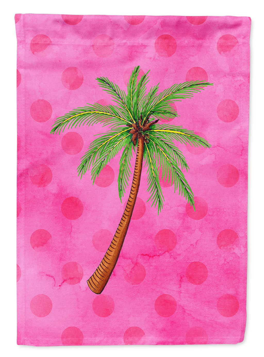 Palm Tree Pink Polkadot Garden Flag Mailbox Decorative Yard Banner Outside Patio Artwork for Flower Beds, Garden Size, Multicolor