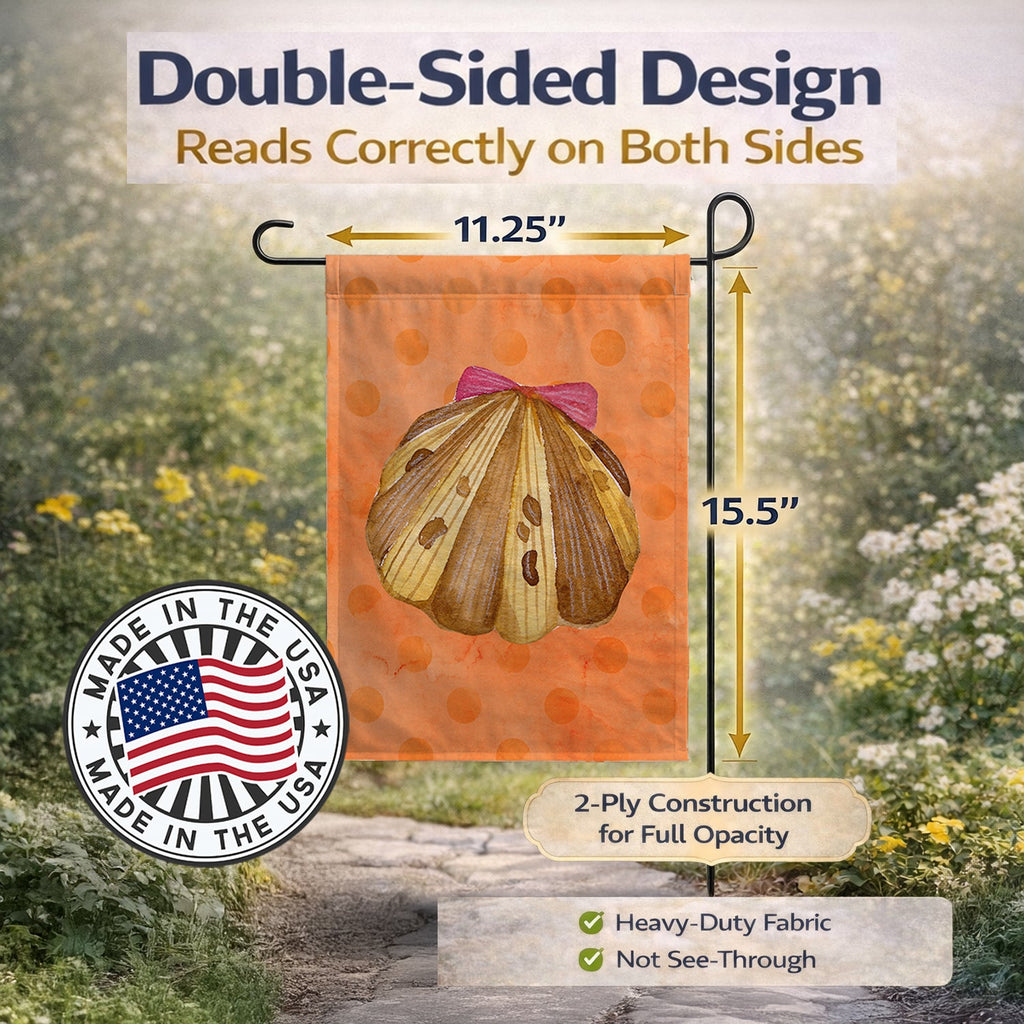 Sea Shell Orange Polkadot Garden Flag Mailbox Decorative Yard Banner Outside Patio Artwork for Flower Beds, Garden Size, Multicolor