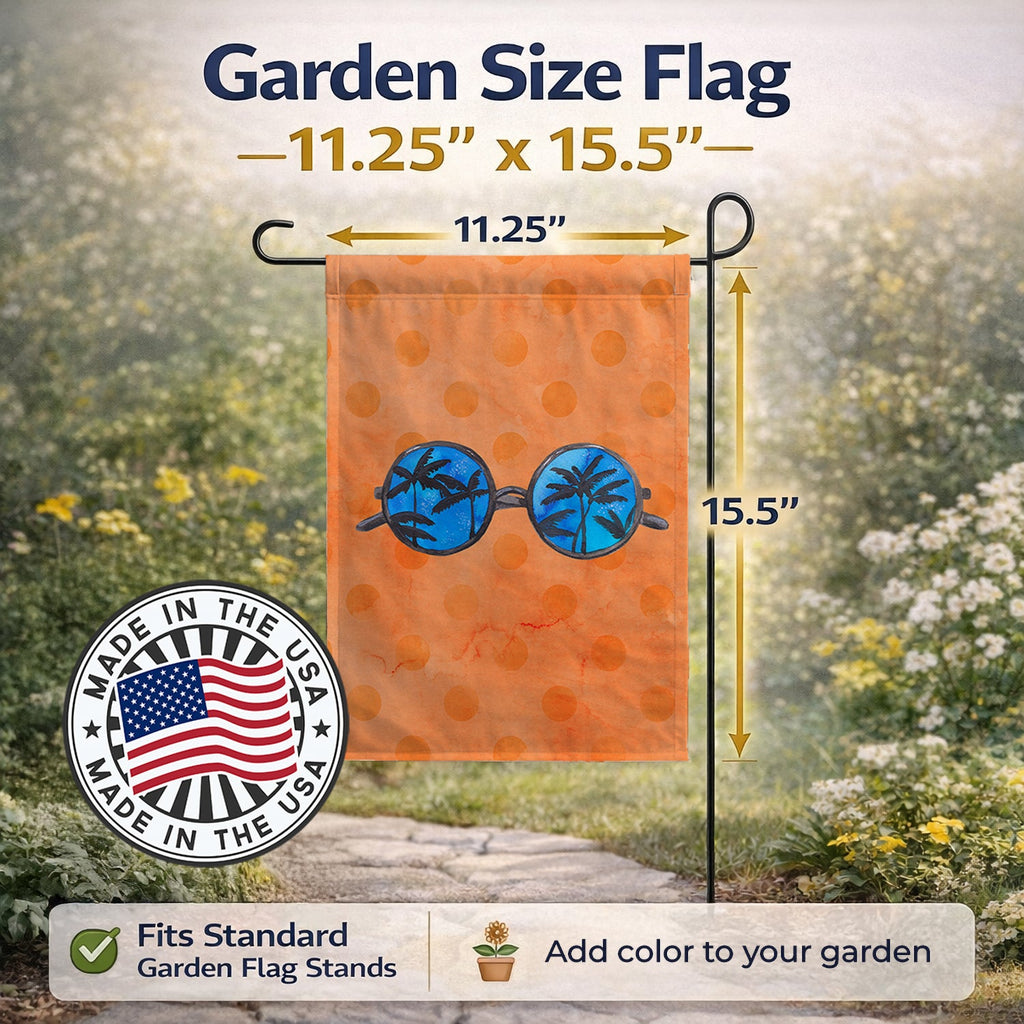 Sunglasses Orange Polkadot Garden Flag Mailbox Decorative Yard Banner Outside Patio Artwork for Flower Beds, Garden Size, Multicolor