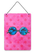Sunglasses Pink Polkadot Wall or Door Hanging Prints Aluminum Metal Sign Kitchen Wall Bar Bathroom Plaque Home Decor Front Door Plaque, 12x16, Multicolor