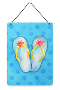 Flip Flops Blue Polkadot Wall or Door Hanging Prints Aluminum Metal Sign Kitchen Wall Bar Bathroom Plaque Home Decor Front Door Plaque, 12x16, Multicolor