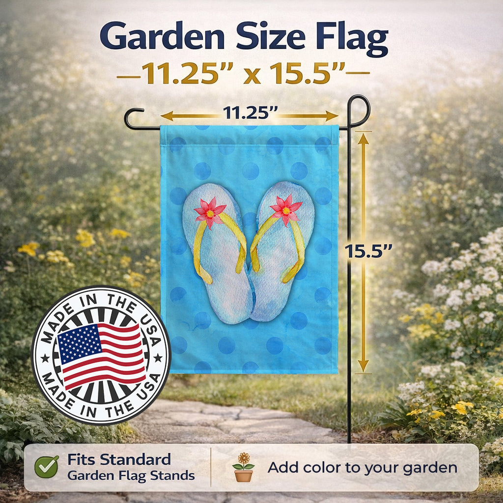 Flip Flops Blue Polkadot Garden Flag Mailbox Decorative Yard Banner Outside Patio Artwork for Flower Beds, Garden Size, Multicolor