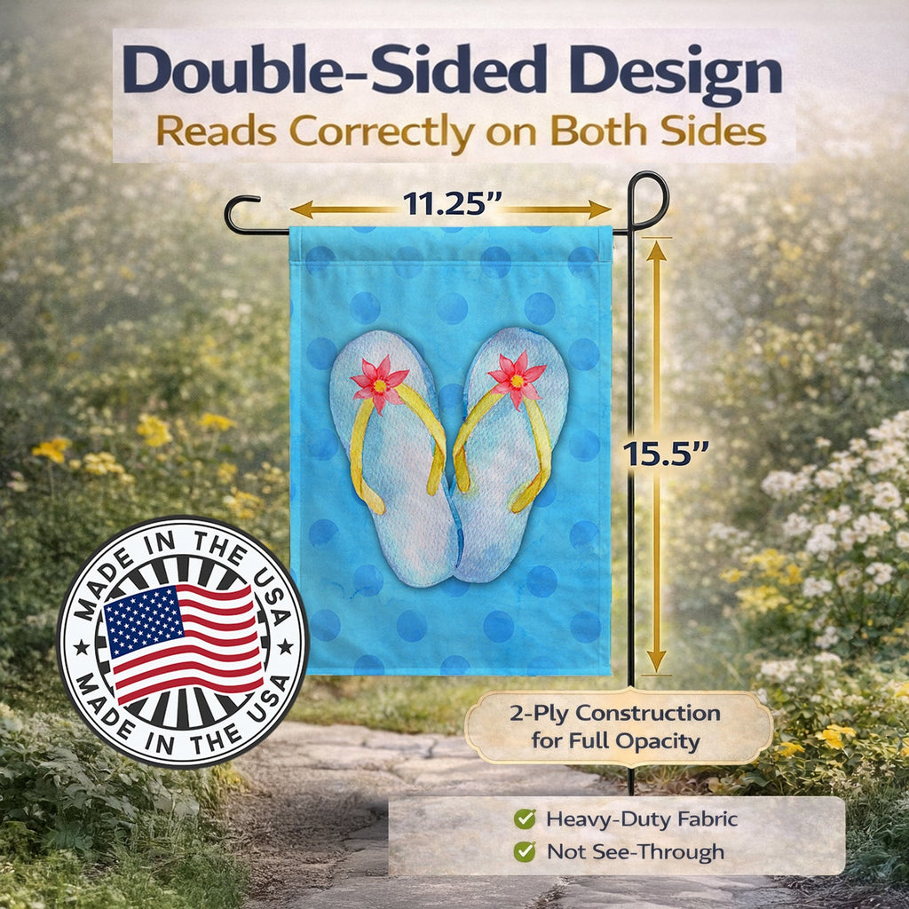 Flip Flops Blue Polkadot Garden Flag Mailbox Decorative Yard Banner Outside Patio Artwork for Flower Beds, Garden Size, Multicolor
