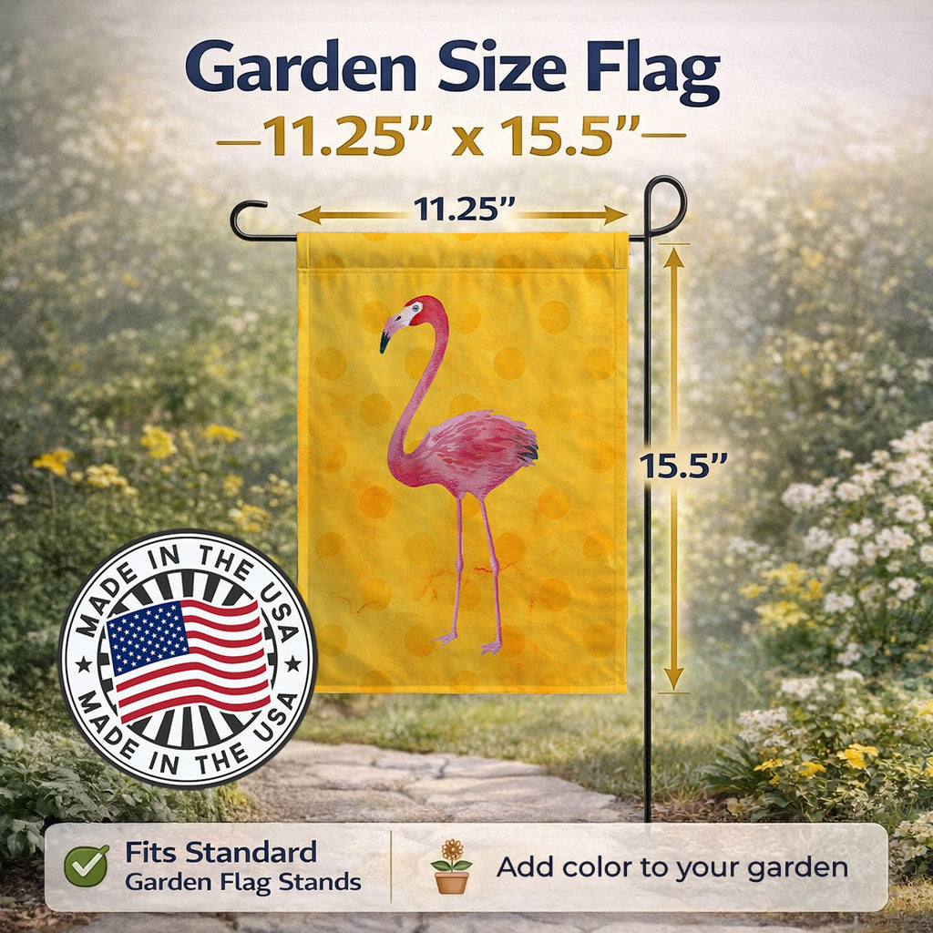 Flamingo Yellow Polkadot Garden Flag Mailbox Decorative Yard Banner Outside Patio Artwork for Flower Beds, Garden Size, Multicolor