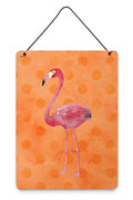 Flamingo Orange Polkadot Wall or Door Hanging Prints Aluminum Metal Sign Kitchen Wall Bar Bathroom Plaque Home Decor Front Door Plaque, 12x16, Multicolor