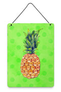 Pineapple Green Polkadot Wall or Door Hanging Prints Aluminum Metal Sign Kitchen Wall Bar Bathroom Plaque Home Decor Front Door Plaque, 12x16, Multicolor