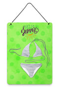 Bikini Swimsuit Green Polkadot Wall or Door Hanging Prints Aluminum Metal Sign Kitchen Wall Bar Bathroom Plaque Home Decor Front Door Plaque, 12x16, Multicolor