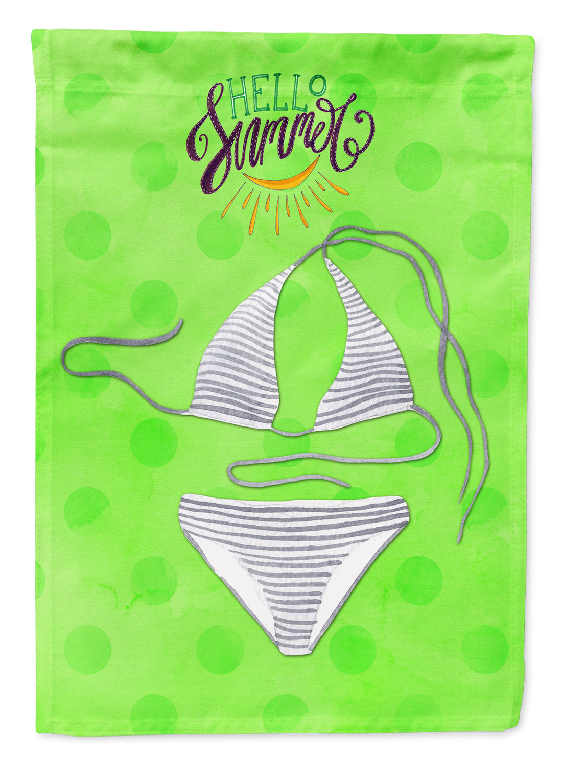 Bikini Swimsuit Green Polkadot Garden Flag Mailbox Decorative Yard Banner Outside Patio Artwork for Flower Beds, Garden Size, Multicolor
