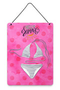 Bikini Swimsuit Pink Polkadot Wall or Door Hanging Prints Aluminum Metal Sign Kitchen Wall Bar Bathroom Plaque Home Decor Front Door Plaque, 12x16, Multicolor