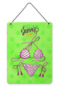 Bikini Swimsuit Green Polkadot Wall or Door Hanging Prints Aluminum Metal Sign Kitchen Wall Bar Bathroom Plaque Home Decor Front Door Plaque, 12x16, Multicolor