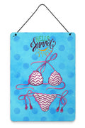 Bikini Swimsuit Blue Polkadot Wall or Door Hanging Prints Aluminum Metal Sign Kitchen Wall Bar Bathroom Plaque Home Decor Front Door Plaque, 12x16, Multicolor