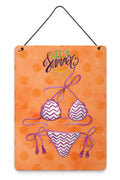 Bikini Swimsuit Orange Polkadot Wall or Door Hanging Prints Aluminum Metal Sign Kitchen Wall Bar Bathroom Plaque Home Decor Front Door Plaque, 12x16, Multicolor