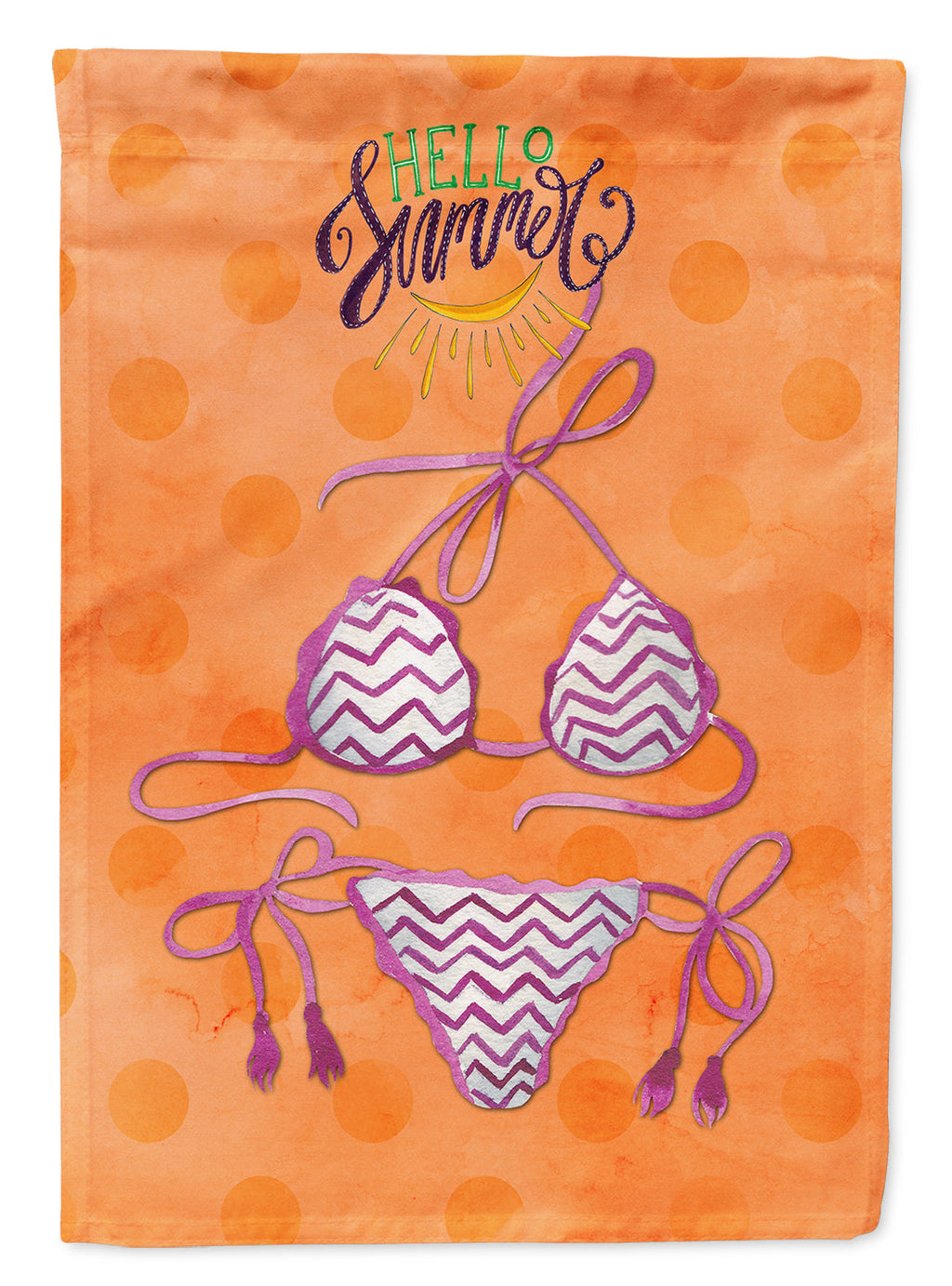 Bikini Swimsuit Orange Polkadot Garden Flag Mailbox Decorative Yard Banner Outside Patio Artwork for Flower Beds, Garden Size, Multicolor