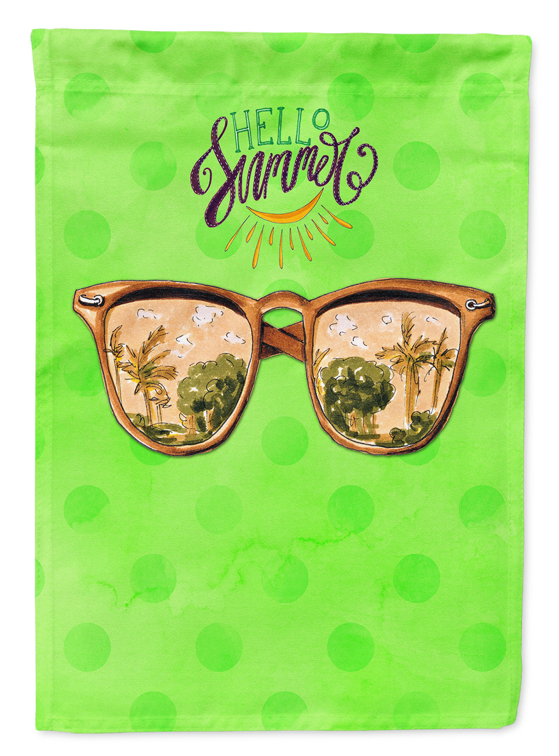 Beach Sunglasses Green Polkadot Garden Flag Mailbox Decorative Yard Banner Outside Patio Artwork for Flower Beds, Garden Size, Multicolor