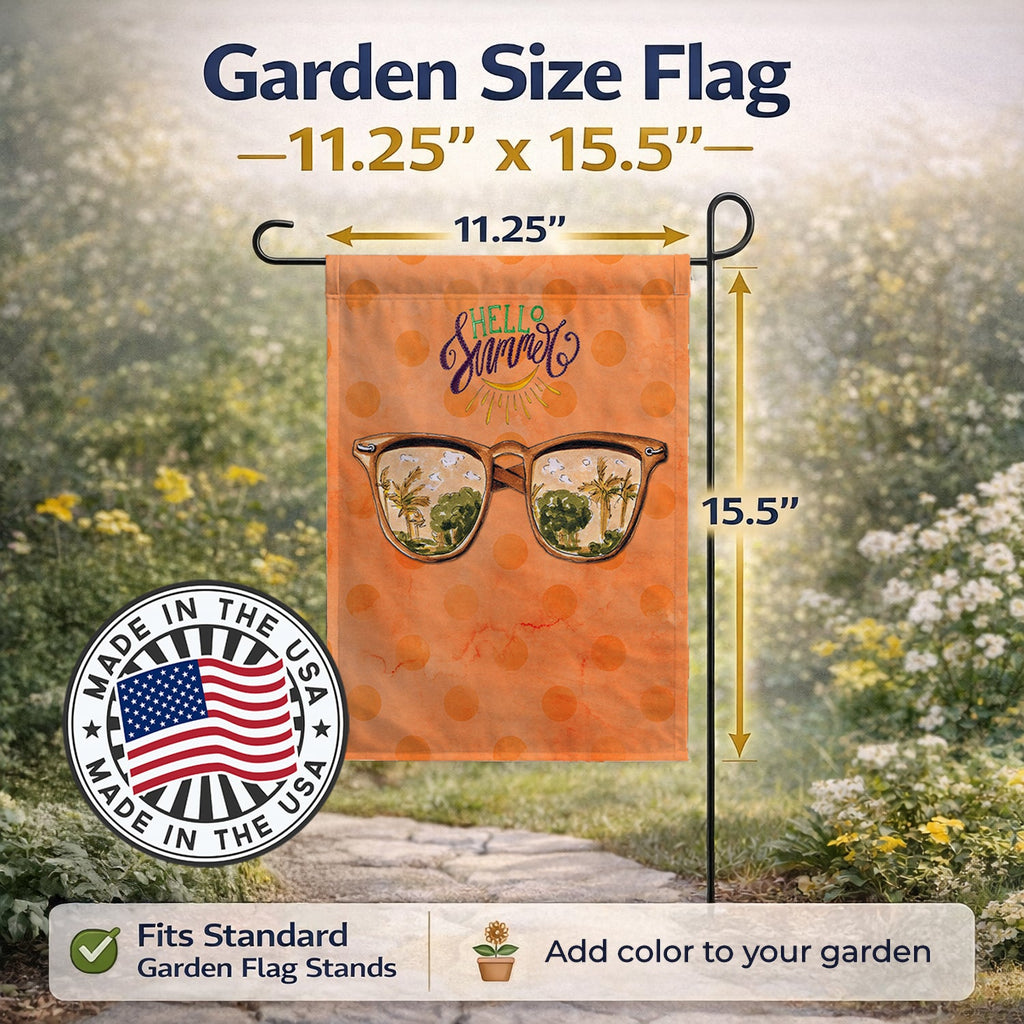 Beach Sunglasses Orange Polkadot Garden Flag Mailbox Decorative Yard Banner Outside Patio Artwork for Flower Beds, Garden Size, Multicolor