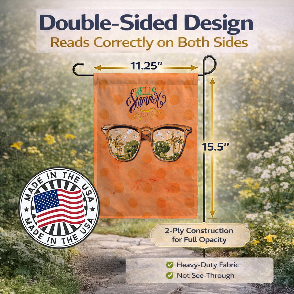 Beach Sunglasses Orange Polkadot Garden Flag Mailbox Decorative Yard Banner Outside Patio Artwork for Flower Beds, Garden Size, Multicolor