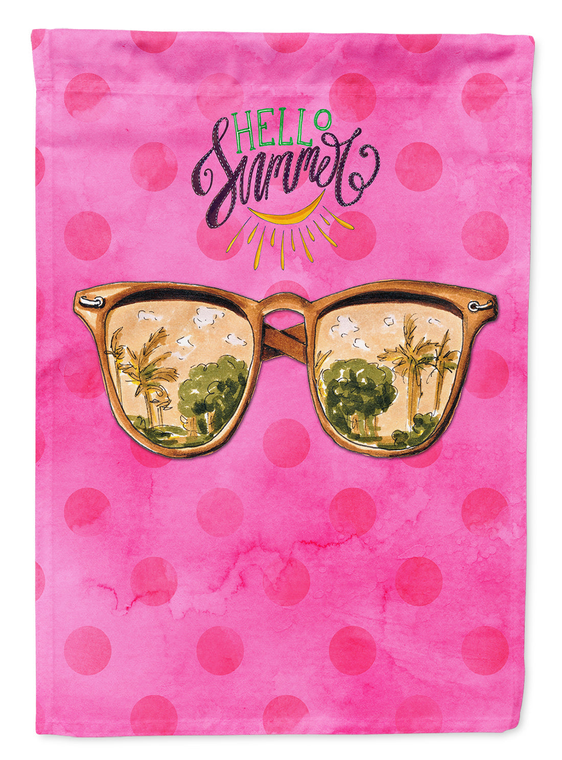 Beach Sunglasses Pink Polkadot Garden Flag Mailbox Decorative Yard Banner Outside Patio Artwork for Flower Beds, Garden Size, Multicolor