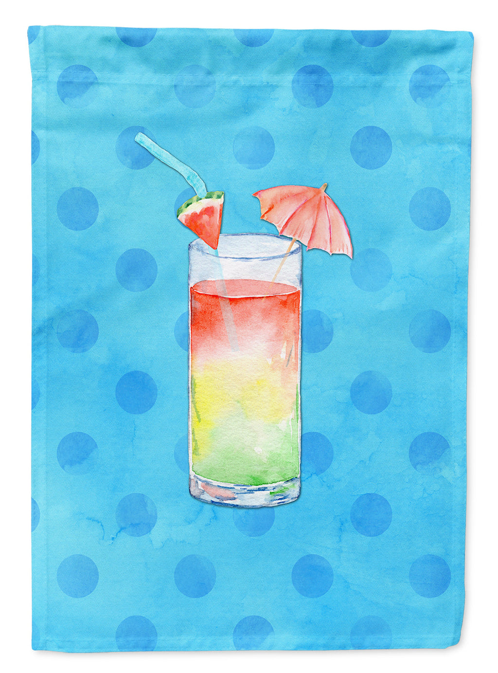 Umberella Cocktail Blue Polkadot Garden Flag Mailbox Decorative Yard Banner Outside Patio Artwork for Flower Beds, Garden Size, Multicolor
