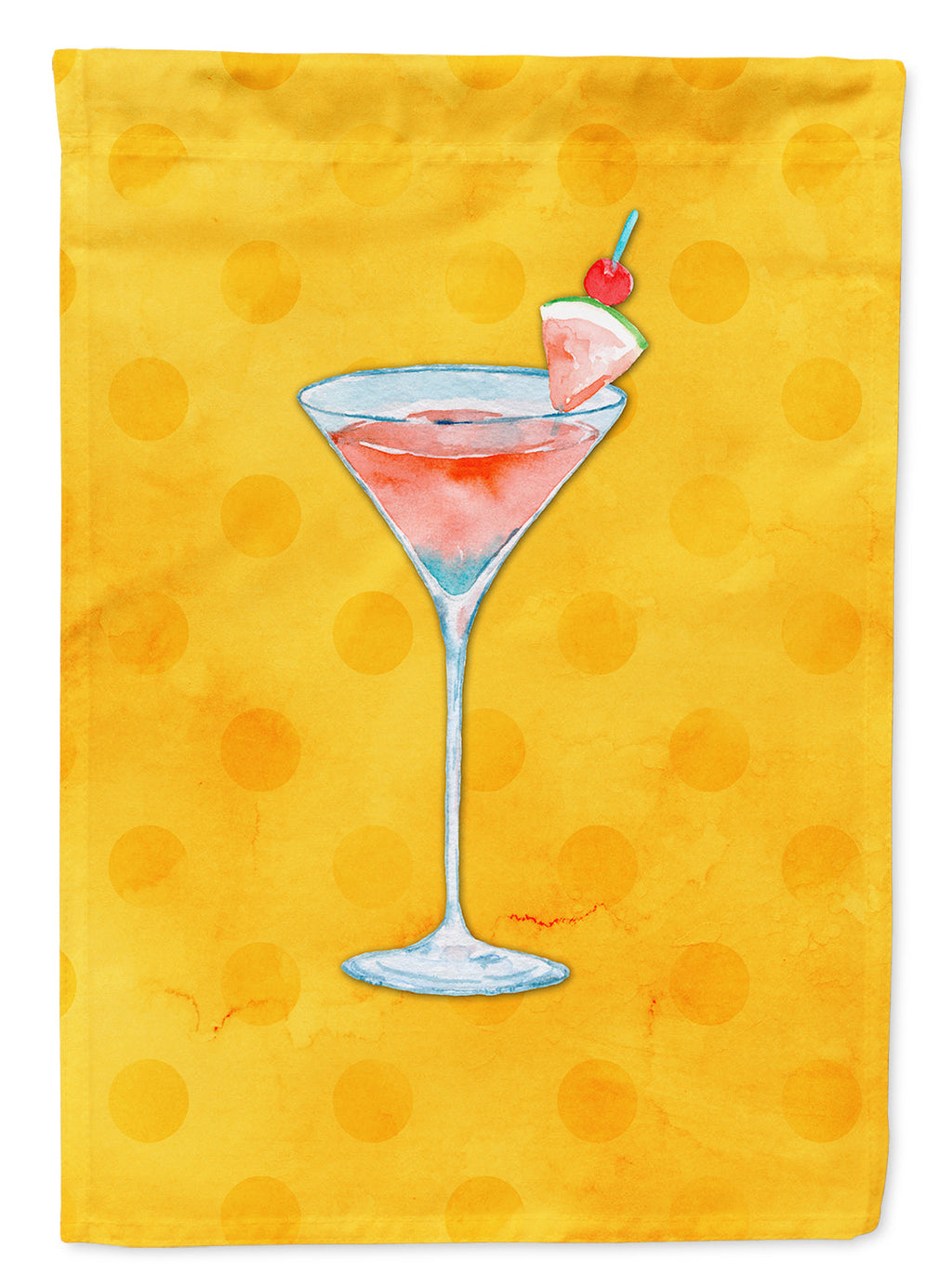 Summer Martini Yellow Polkadot Garden Flag Mailbox Decorative Yard Banner Outside Patio Artwork for Flower Beds, Garden Size, Multicolor