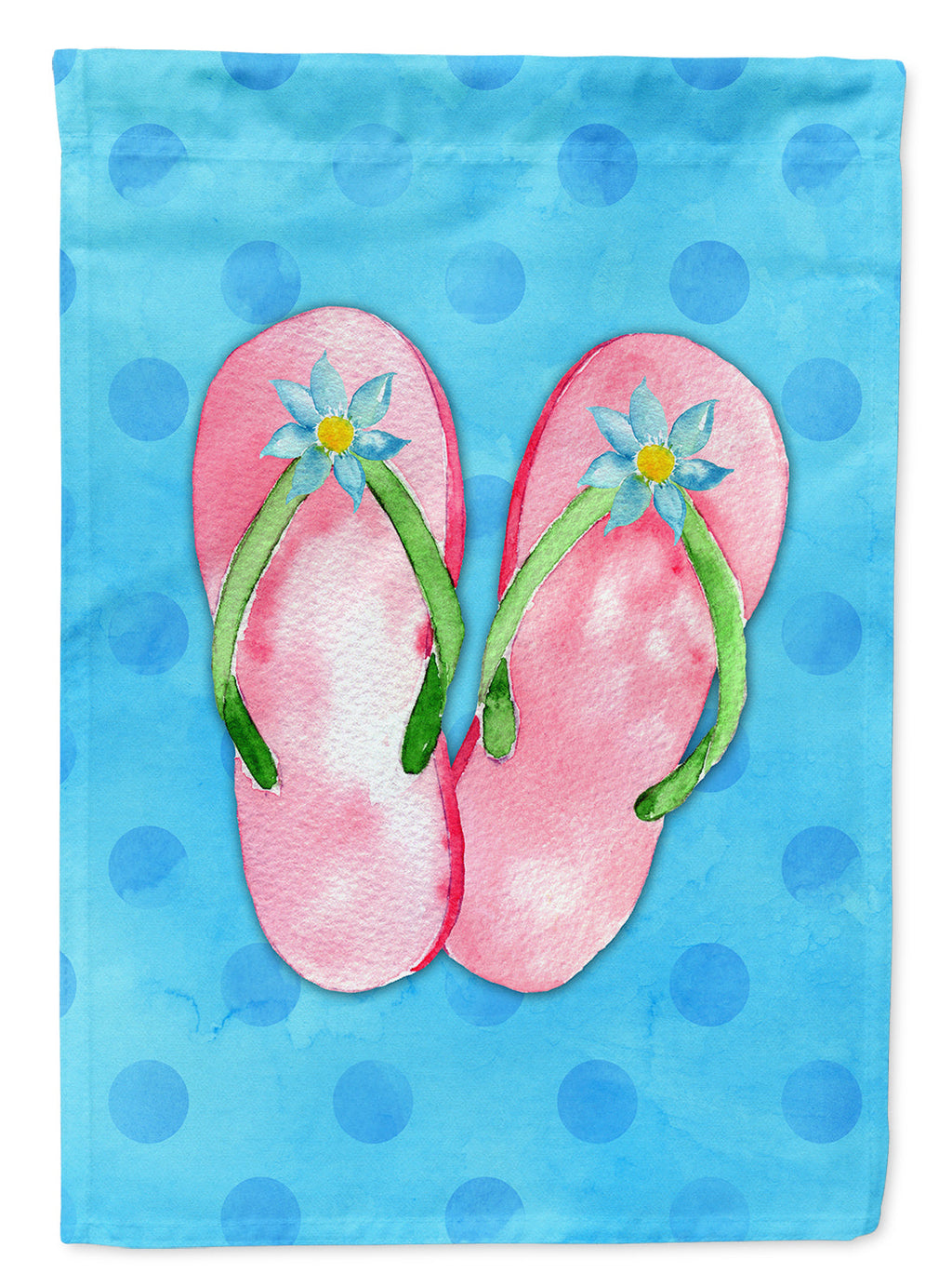 Pink Flip Flops Blue Polkadot Garden Flag Mailbox Decorative Yard Banner Outside Patio Artwork for Flower Beds, Garden Size, Multicolor