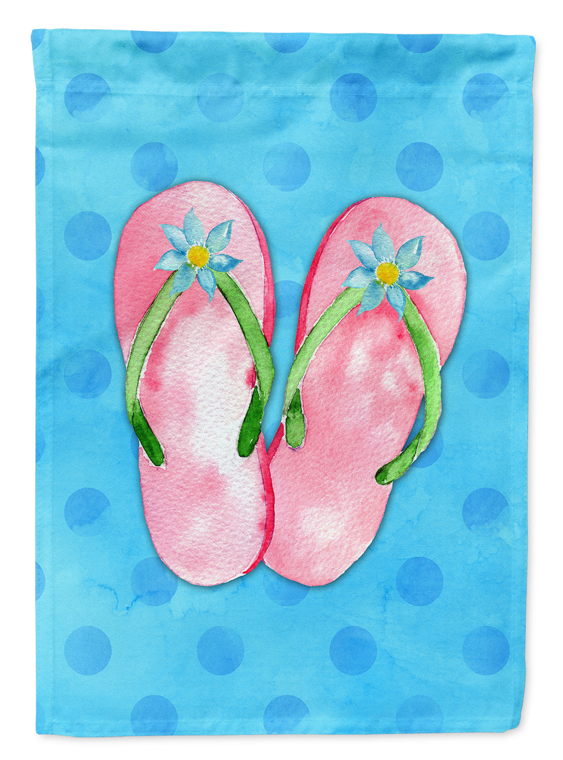 Pink Flip Flops Blue Polkadot Garden Flag Mailbox Decorative Yard Banner Outside Patio Artwork for Flower Beds, Garden Size, Multicolor