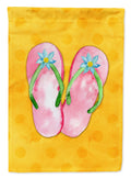 Pink Flip Flops Yellow Polkadot Garden Flag Mailbox Decorative Yard Banner Outside Patio Artwork for Flower Beds, Garden Size, Multicolor