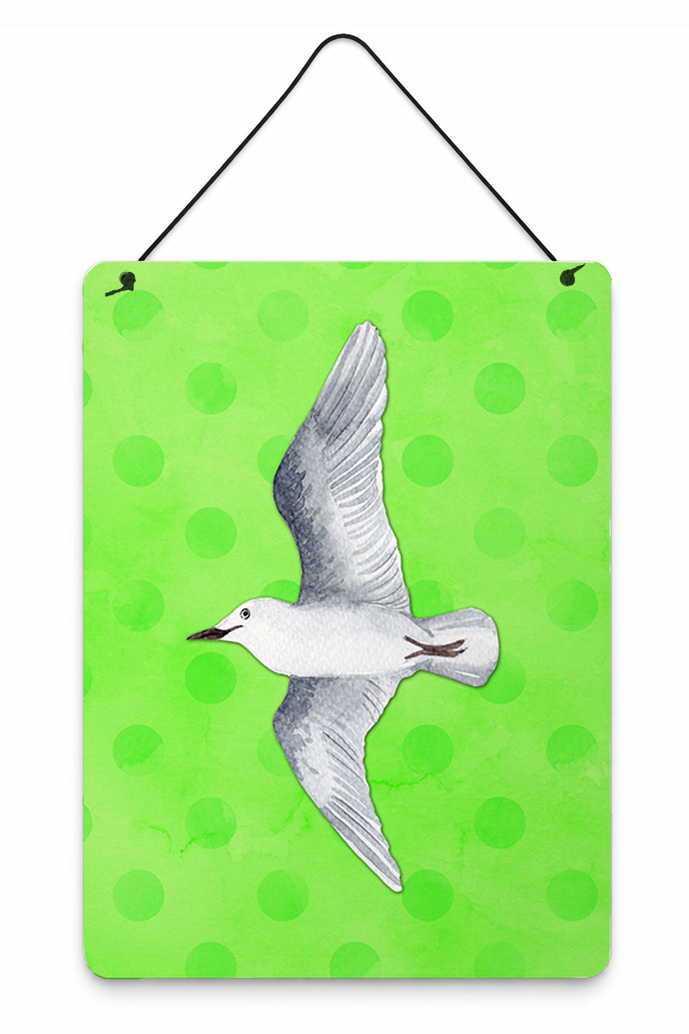 Sea Gull Green Polkadot Wall or Door Hanging Prints Aluminum Metal Sign Kitchen Wall Bar Bathroom Plaque Home Decor Front Door Plaque, 12x16, Multicolor
