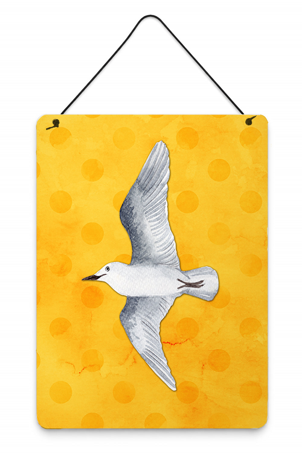 Sea Gull Yellow Polkadot Wall or Door Hanging Prints Aluminum Metal Sign Kitchen Wall Bar Bathroom Plaque Home Decor Front Door Plaque, 12x16, Multicolor