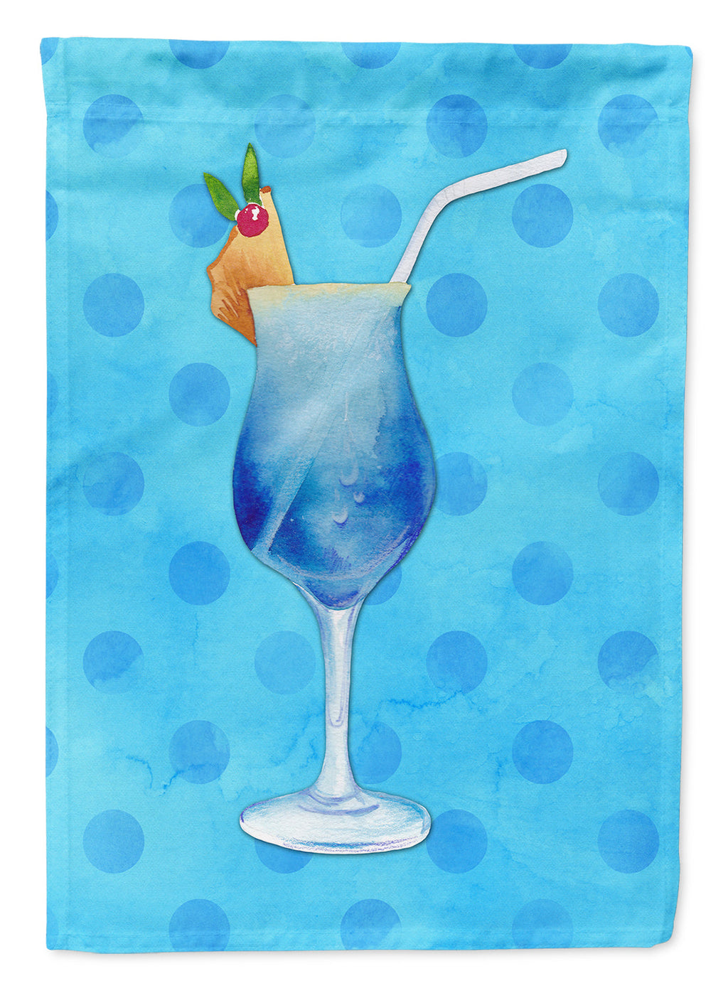 Summer Cocktail Blue Polkadot Garden Flag Mailbox Decorative Yard Banner Outside Patio Artwork for Flower Beds, Garden Size, Multicolor