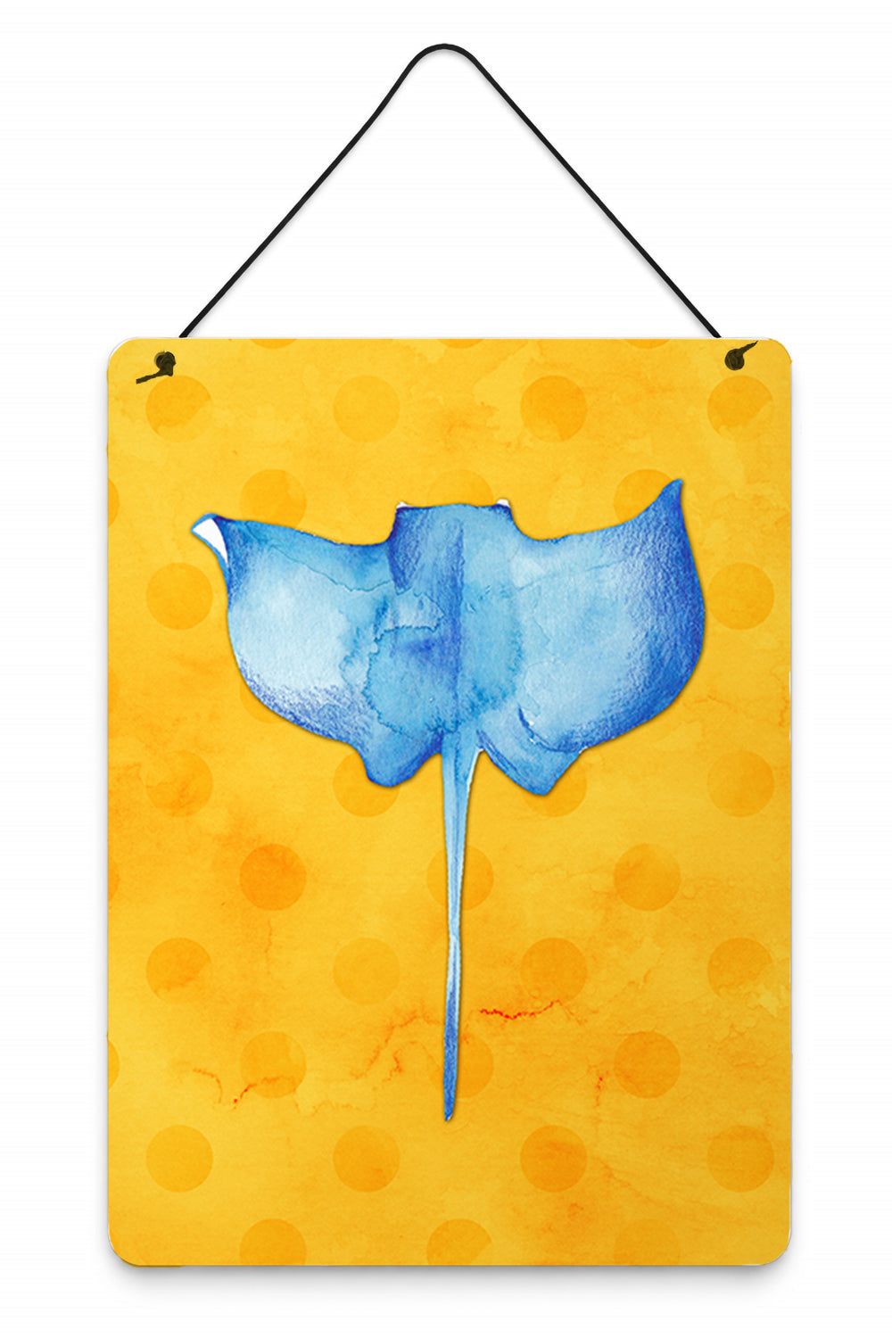Sting Ray Yellow Polkadot Wall or Door Hanging Prints Aluminum Metal Sign Kitchen Wall Bar Bathroom Plaque Home Decor Front Door Plaque, 12x16, Multicolor