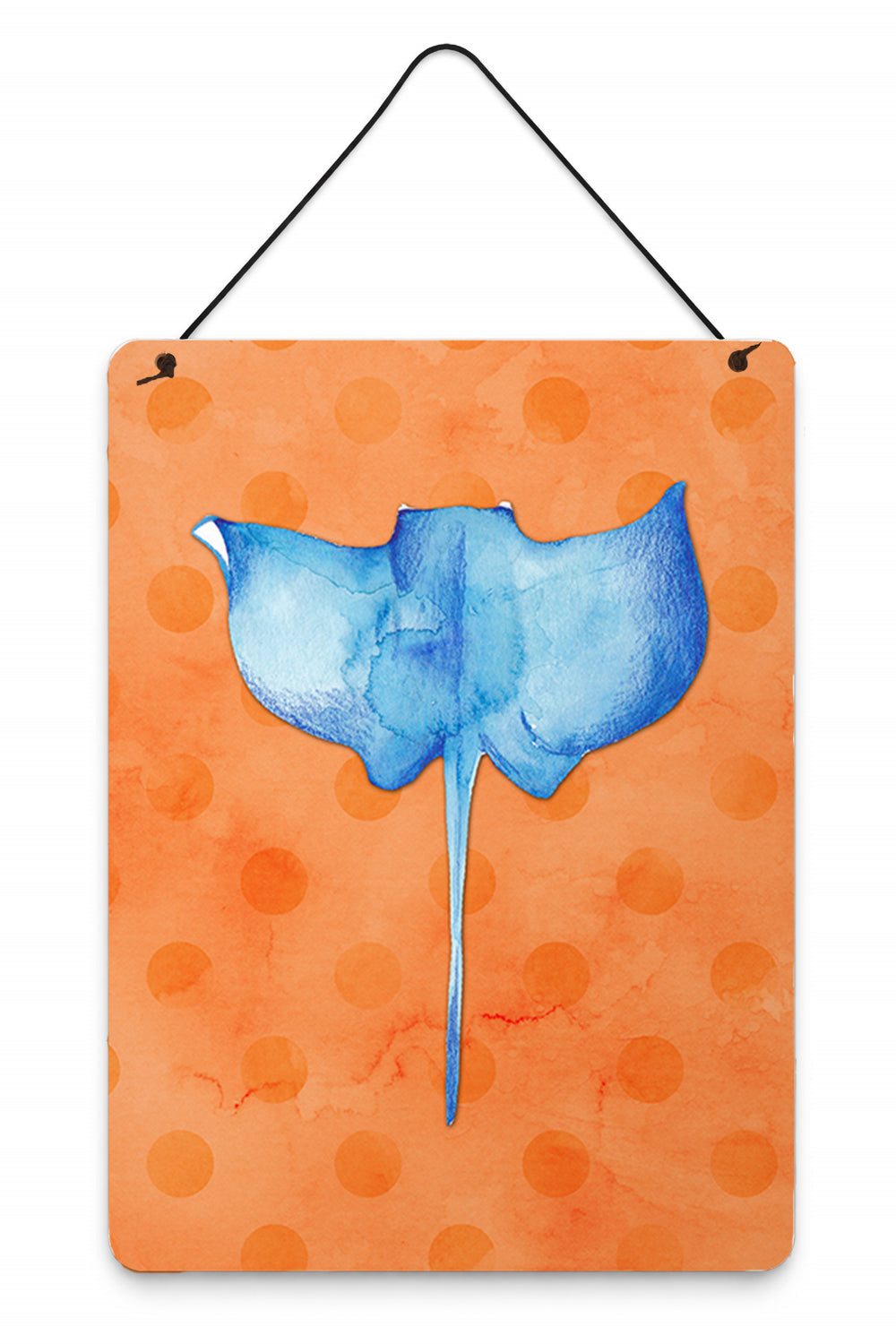 Sting Ray Orange Polkadot Wall or Door Hanging Prints Aluminum Metal Sign Kitchen Wall Bar Bathroom Plaque Home Decor Front Door Plaque, 12x16, Multicolor