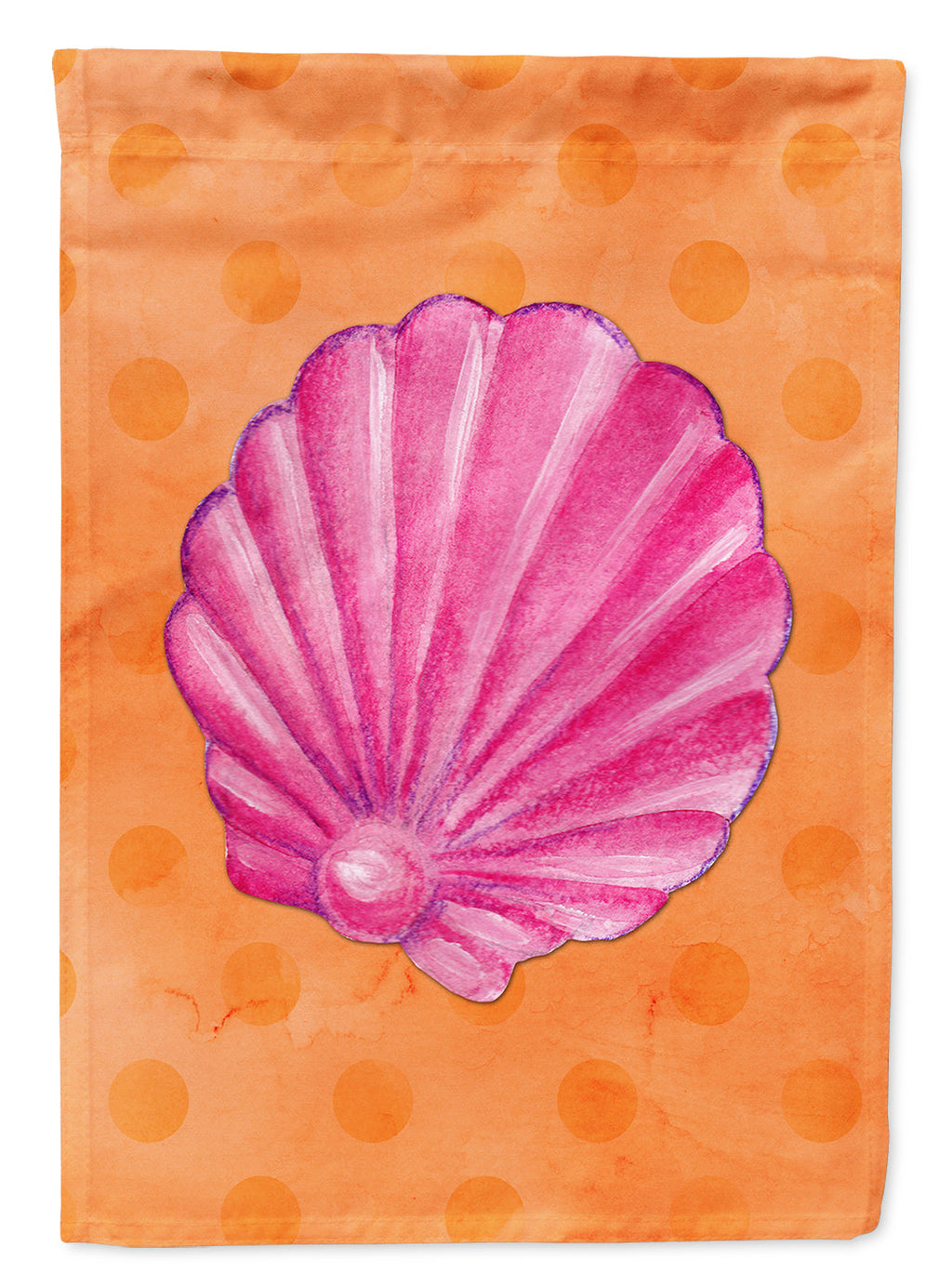 Pink Sea Shell Orange Polkadot Garden Flag Mailbox Decorative Yard Banner Outside Patio Artwork for Flower Beds, Garden Size, Multicolor