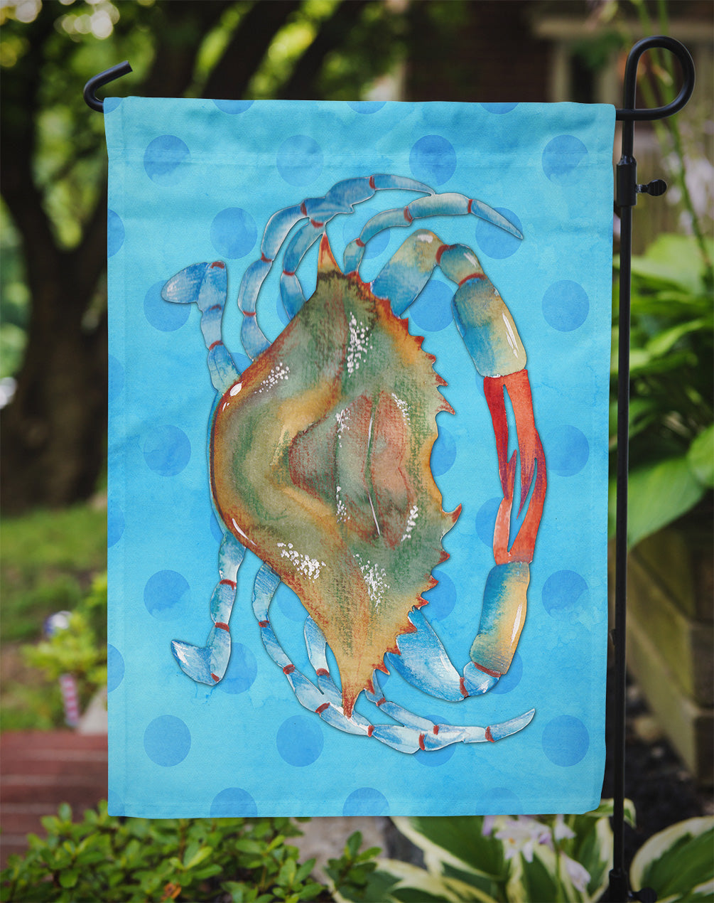 Blue Crab Blue Polkadot Garden Flag Mailbox Decorative Yard Banner Outside Patio Artwork for Flower Beds, Garden Size, Multicolor