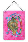 Blue Crab Pink Polkadot Wall or Door Hanging Prints Aluminum Metal Sign Kitchen Wall Bar Bathroom Plaque Home Decor Front Door Plaque, 12x16, Multicolor