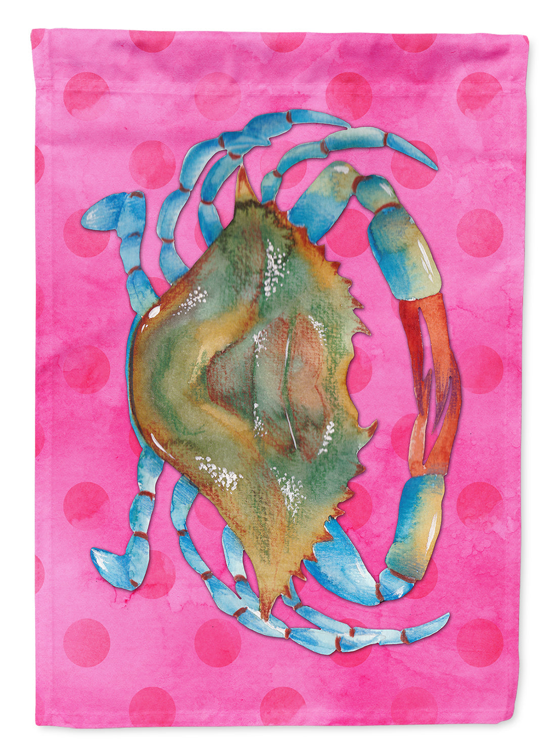 Blue Crab Pink Polkadot Garden Flag Mailbox Decorative Yard Banner Outside Patio Artwork for Flower Beds, Garden Size, Multicolor