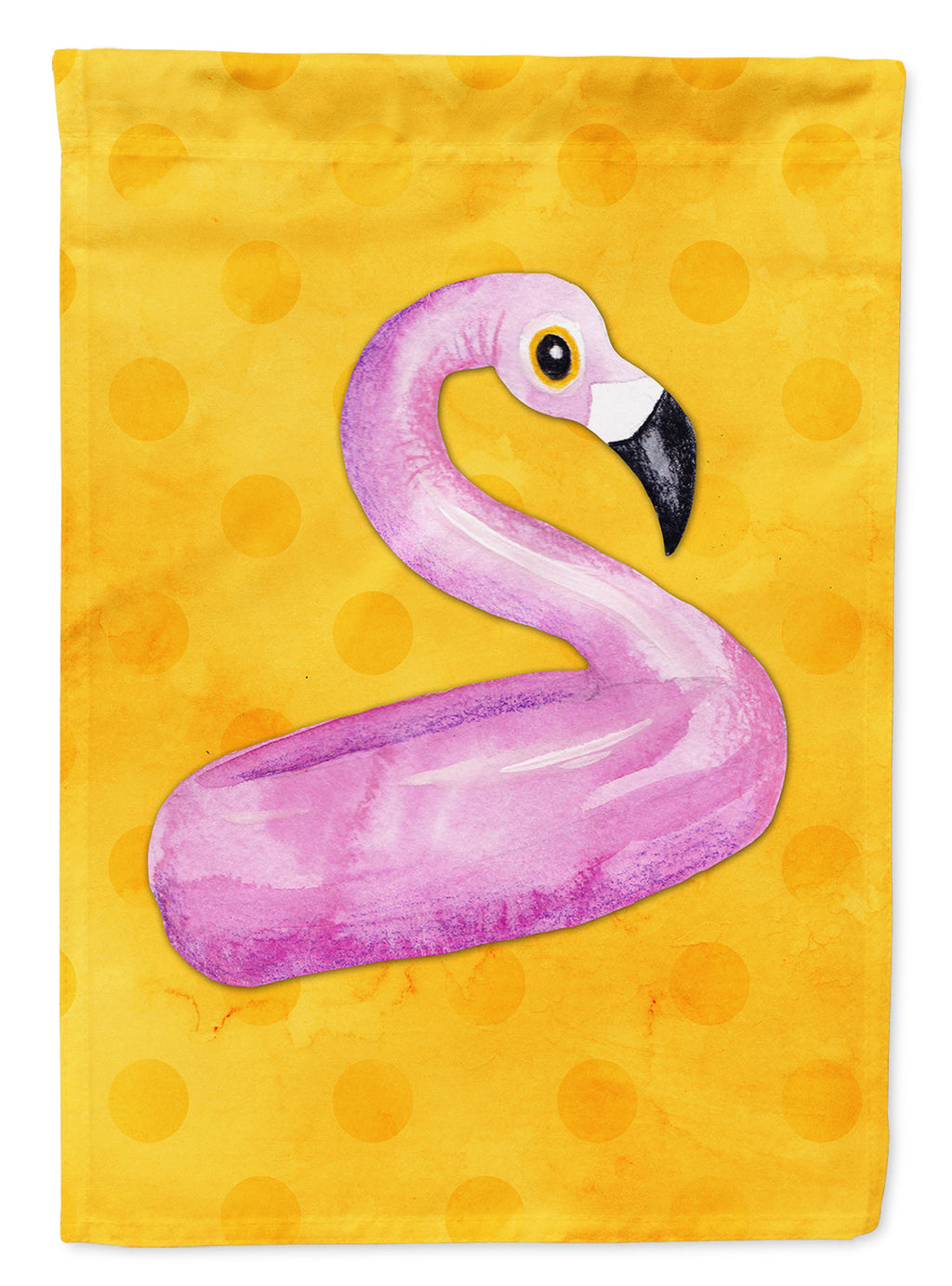 Flamingo Floaty Yellow Polkadot Garden Flag Mailbox Decorative Yard Banner Outside Patio Artwork for Flower Beds, Garden Size, Multicolor