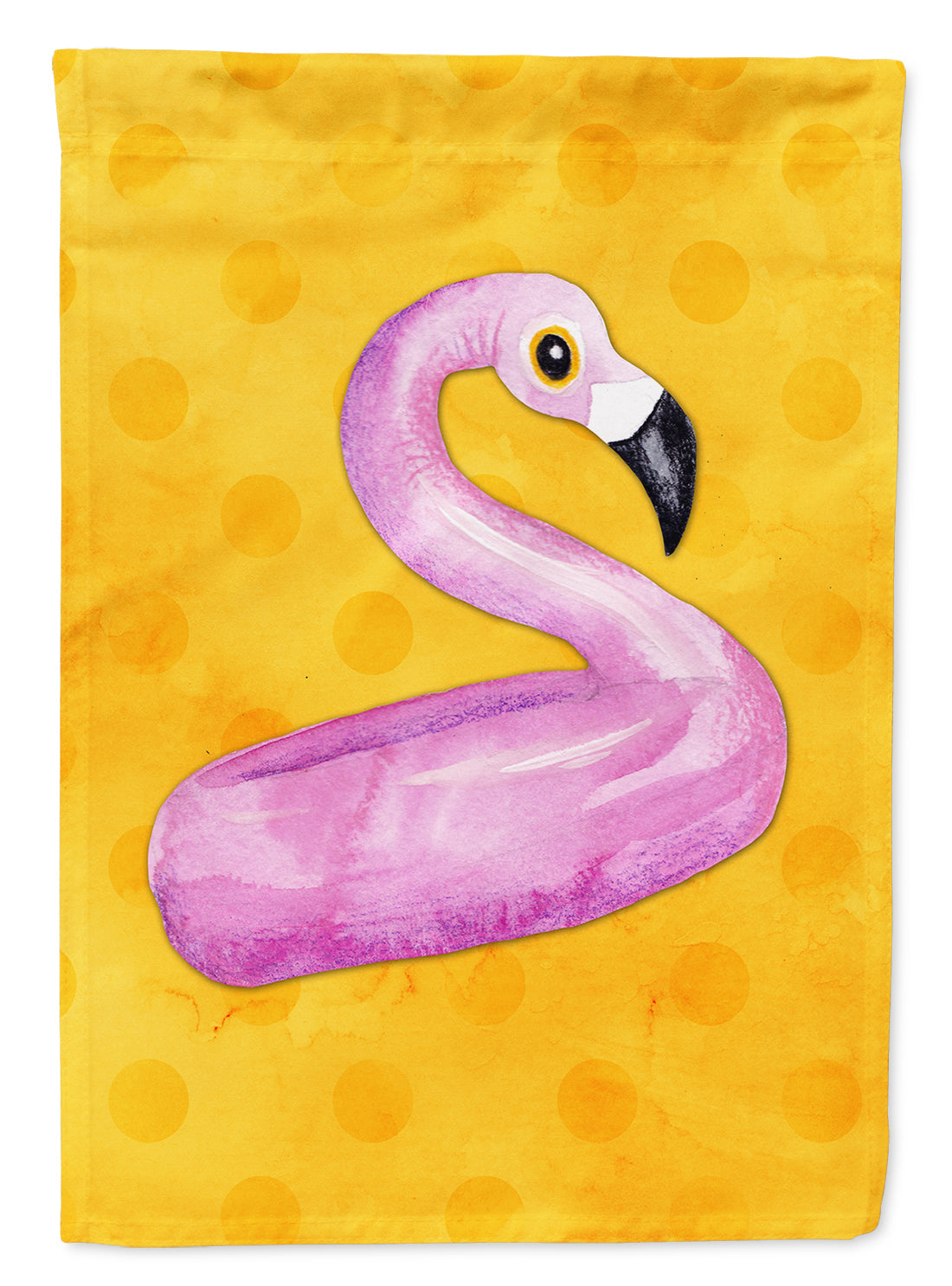 Flamingo Floaty Yellow Polkadot Garden Flag Mailbox Decorative Yard Banner Outside Patio Artwork for Flower Beds, Garden Size, Multicolor