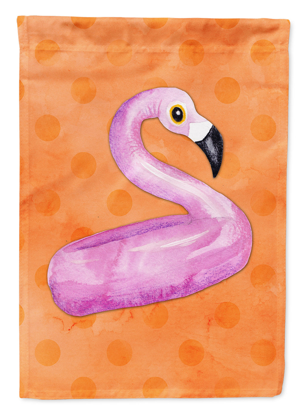 Flamingo Floaty Orange Polkadot Garden Flag Mailbox Decorative Yard Banner Outside Patio Artwork for Flower Beds, Garden Size, Multicolor