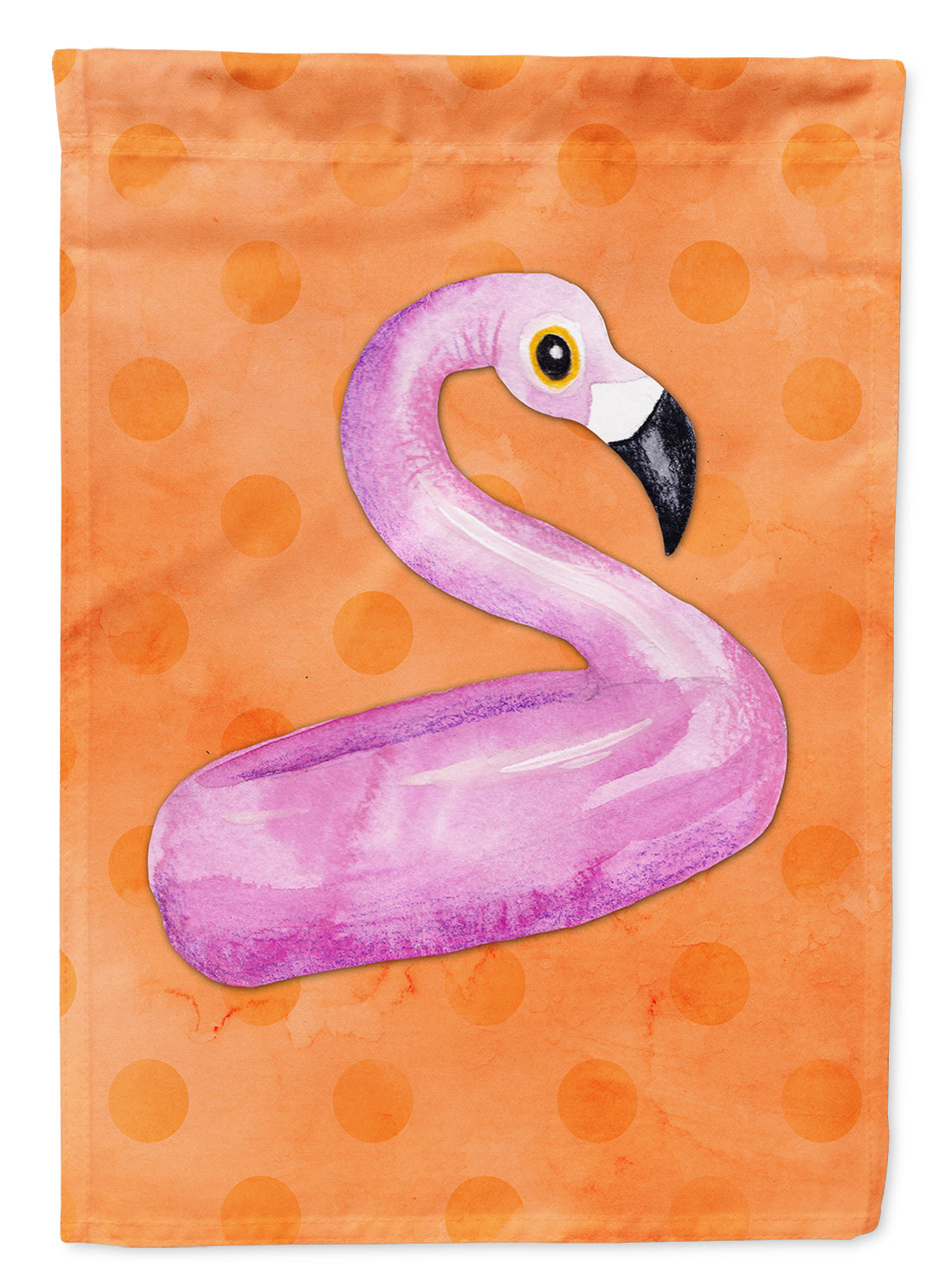 Flamingo Floaty Orange Polkadot Garden Flag Mailbox Decorative Yard Banner Outside Patio Artwork for Flower Beds, Garden Size, Multicolor