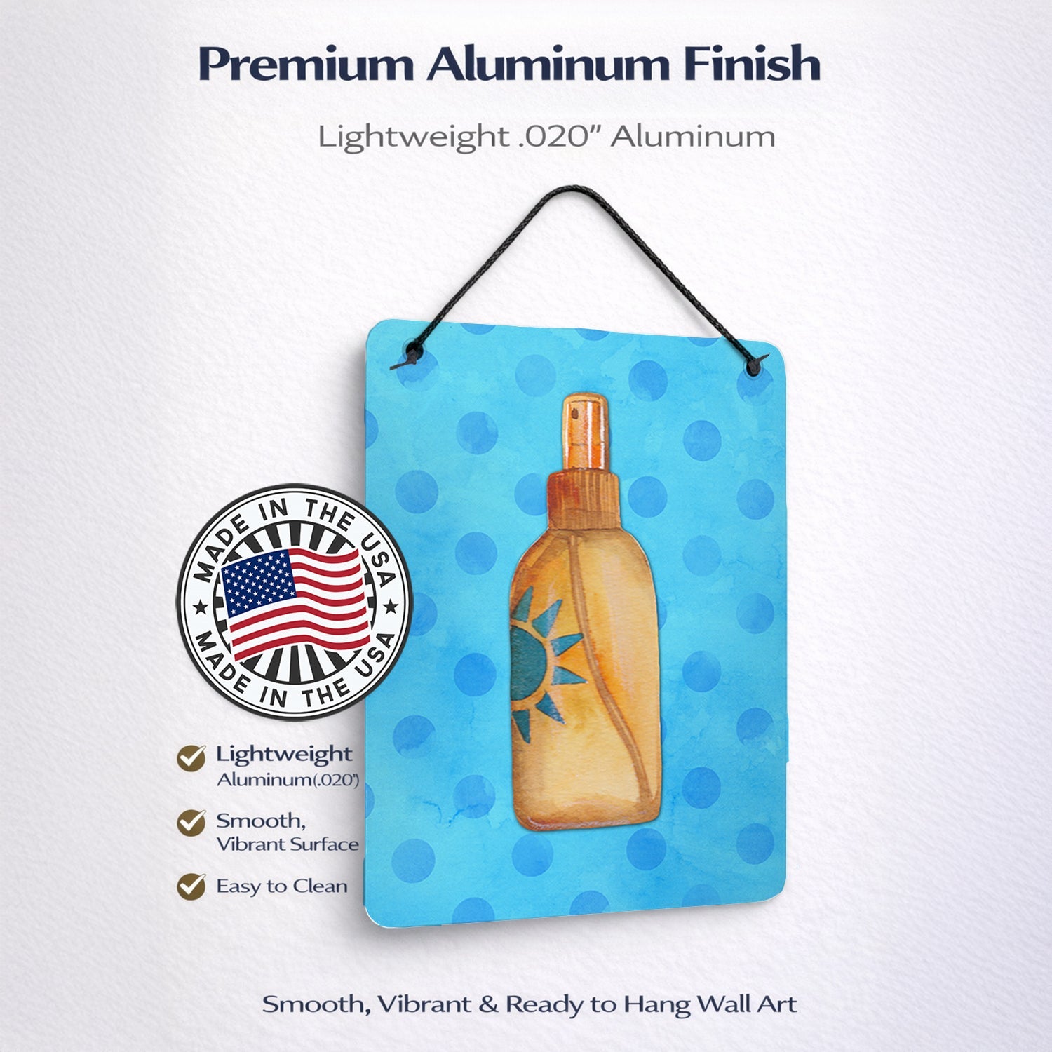 Message in a Bottle Blue Polkadot Wall or Door Hanging Prints Aluminum Metal Sign Kitchen Wall Bar Bathroom Plaque Home Decor Front Door Plaque, 12x16, Multicolor