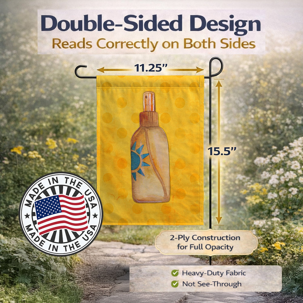 Message in a Bottle Yellow Polkadot Garden Flag Mailbox Decorative Yard Banner Outside Patio Artwork for Flower Beds, Garden Size, Multicolor