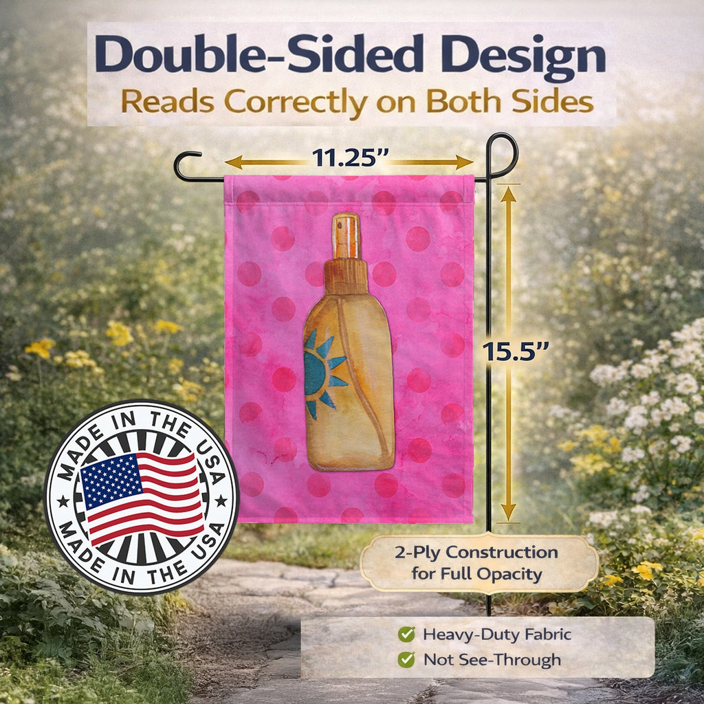 Message in a Bottle Pink Polkadot Garden Flag Mailbox Decorative Yard Banner Outside Patio Artwork for Flower Beds, Garden Size, Multicolor