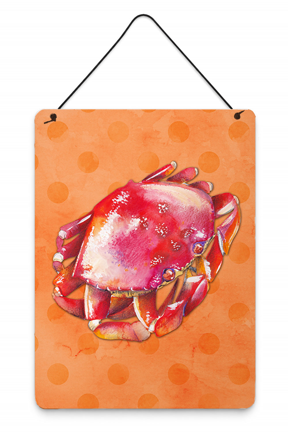 Crab Orange Polkadot Wall or Door Hanging Prints Aluminum Metal Sign Kitchen Wall Bar Bathroom Plaque Home Decor Front Door Plaque, 12x16, Multicolor