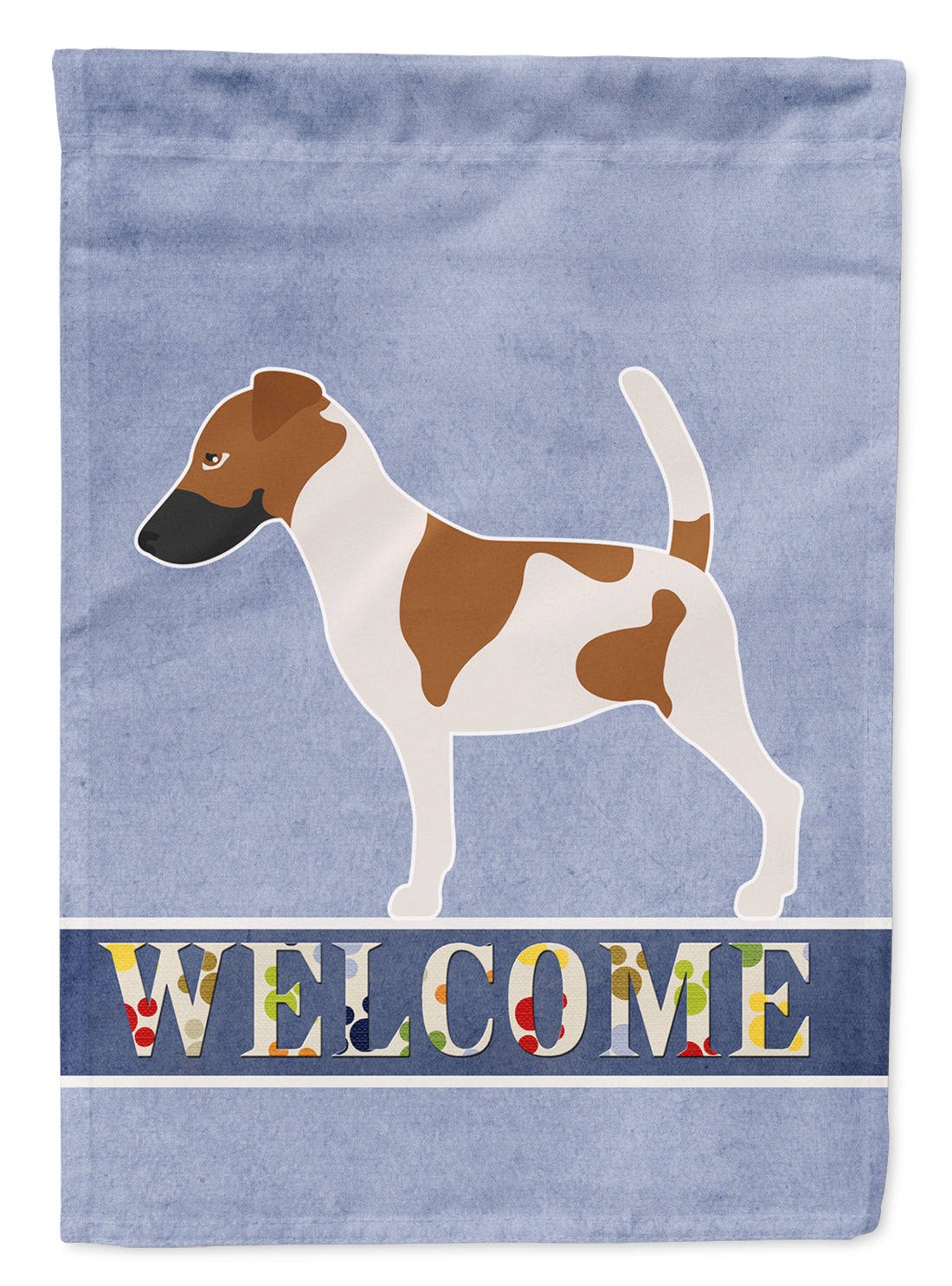 Smooth Fox Terrier Welcome Garden Flag Mailbox Decorative Yard Banner Outside Patio Artwork for Flower Beds, Garden Size, Multicolor